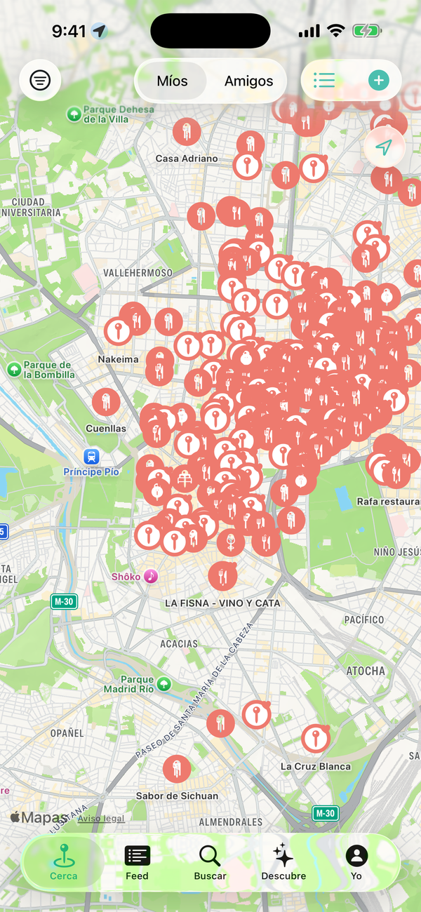 FavMaps map with places from your circle