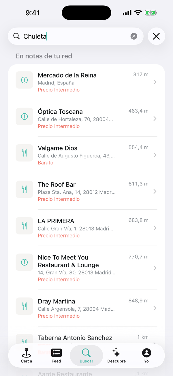 Search inside notes